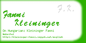 fanni kleininger business card